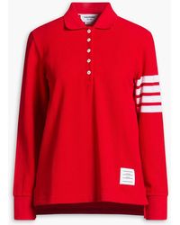 Thom Browne - Printed Cotton-Piqué Polo Shirt - Lyst