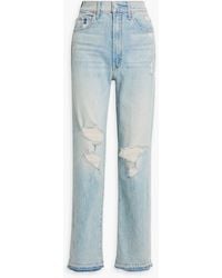 Mother - Tunnel vision hoch sitzende jeans mit geradem bein in distressed-optik - Lyst