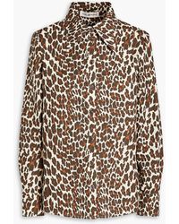 Tory Burch - Reva hemd aus baumwollpopeline mit leopardenprint - Lyst