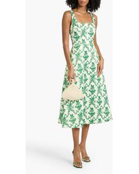 green emerald velvet dress Mara Dress In Green Roses On Marble Print Taffeta Faille main image 1