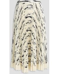 3.1 Phillip Lim - Pleated Printed Satin-Twill Midi Skirt - Lyst