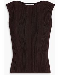 Zimmermann - Metallic Ribbed-knit Tank - Lyst