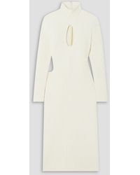 Halpern - Cutout Ribbed Stretch-knit Midi Turtleneck Dress - Lyst