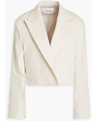 FRAME - Clean cropped blazer aus twill aus einer leinenmischung - Lyst