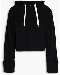 Brunello Cucinelli - Cropped Ribbed Cotton Hoodie - Lyst