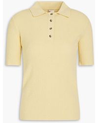 Nanushka - Ribbed Cotton-blend Bouclé-knit Polo Sweater - Lyst