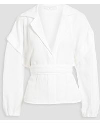 IRO - Leal Belted Tm And Linen-blend Blouse - Lyst