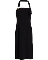 Boutique Moschino Knotted Crepe Halterneck Dress - Black