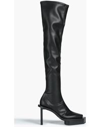 1017 ALYX 9SM Leather Knee Boots in Black Blue Womens Boots 1017 ALYX 9SM Boots 