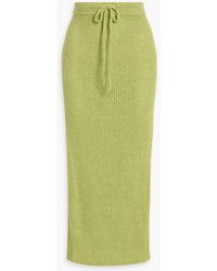 The Elder Statesman - Selerino Bouclé-Knit Mulberry Silk Maxi Skirt - Lyst