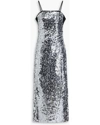 Maje - Sequined Tulle Midi Dress - Lyst