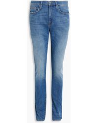 FRAME - Skinny-fit Faded Distressed Denim Jeans - Lyst