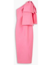 BERNADETTE - Josselin One-shoulder Bow-detailed Taffeta Midi Dress - Lyst