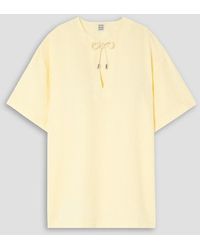 TOTEME - Tie-detailed Tm Lyocell And Linen-blend Top - Lyst