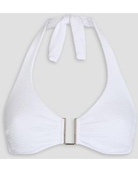 Melissa Odabash - Colombia Ring-Embellished Stretch-Seersucker Underwired Bikini Top - Lyst