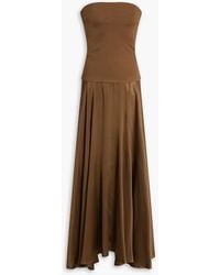 Esse Studios - Illi Strapless Jersey And Silk Crepe De Chine Maxi Dress - Lyst