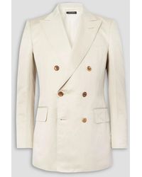Tom Ford - Dyllan Double-Breasted Silk And Linen-Blend Twill Suit Jacket - Lyst