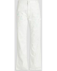 Acne Studios Embroidered Painted Denim Jeans - White