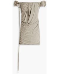 Jacquemus - Off-The-Shoulder Draped Cupro-Blend Stretch-Jersey Mini Dress - Lyst