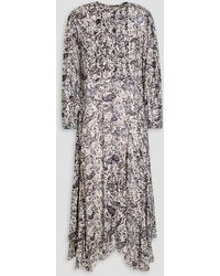 Isabel Marant - Lizete Asymmetric Pintucked Floral-print Georgette Midi Dress - Lyst