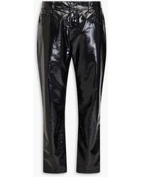 Emporio Armani - Coated High-rise Straight-leg Pants - Lyst