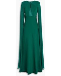 Roland Mouret - Maxikleid aus cady mit cape-effekt und chiffon-einsätzen - Lyst