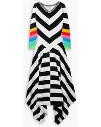 Christopher John Rogers - Asymmetrisches maxikleid aus stretch-strick mit streifen - Lyst