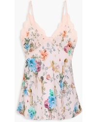 CAMILLA - Crystal-embellished Printed Silk Crepe De Chine Camisole - Lyst