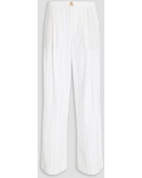 Vince - Pleated Striped Woven Straight-Leg Pants - Lyst
