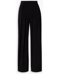 Norma Kamali - Pleated Stretch-jersey Straight-leg Pants - Lyst