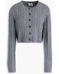 Claudie Pierlot - Cropped cardigan aus einer woll-kaschmirmischung mit zopfstrickmuster - Lyst