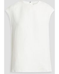 Loulou Studio - Novi Frayed Button-detailed Linen-blend Twill Top - Lyst