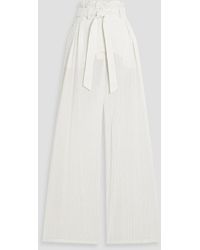Max Mara - Xero Pinstriped Cotton And Silk-Blend Wide-Leg Pants - Lyst