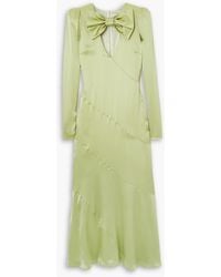 Alessandra Rich - Bow-detailed Silk-satin Midi Dress - Lyst
