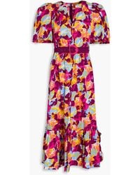 Diane von Furstenberg - Polina Belted Cotton-blend Poplin Midi Dress - Lyst