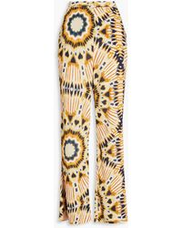 Ba&sh - Clyde Printed Crinkled-crepe Wide-leg Pants - Lyst
