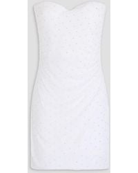 ROTATE BIRGER CHRISTENSEN - Trägerloses minikleid aus tüll mit kristallverzierung - Lyst