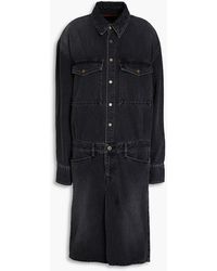 Petar Petrov - Faded Pleated Denim Midi Shirt Dress - Lyst