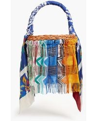Missoni - Fringed Crochet-knit And Straw Bucket Bag - Lyst