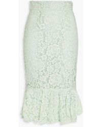 Dolce & Gabbana - Fluted Cotton-blend Corded Lace Midi Skirt - Lyst