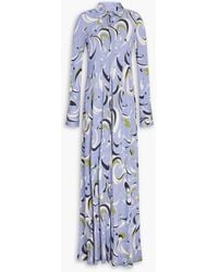 Emilio Pucci - Belted Printed Jersey Maxi Shirt Dress - Lyst
