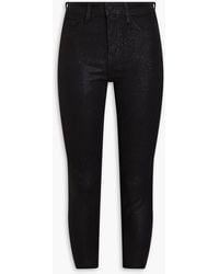 L'Agence - Hoch sitzende cropped skinny jeans mit glitter-finish - Lyst