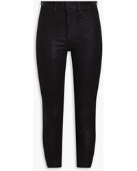 L'Agence - Margot Cropped Glittered High-rise Skinny Jeans - Lyst