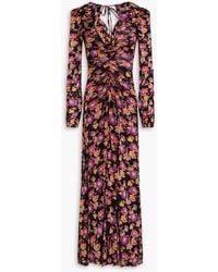 Diane von Furstenberg - Sean maxikleid aus stretch-mesh mit floralem print und rüschen - Lyst