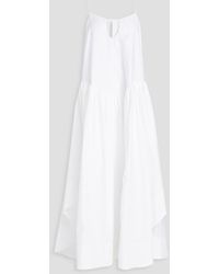 Khaite - Norelle Cutout Gathered Cotton-twill Maxi Dress - Lyst