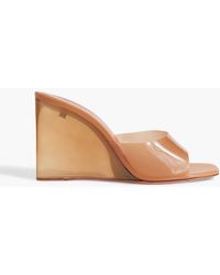AMINA MUADDI - Lupita Glass Pvc Wedge Mules - Lyst