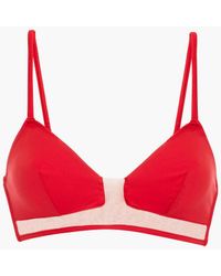 I.D Sarrieri Mesh-trimmed Triangle Bikini Top - Red