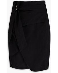 IRO - Lodi Asymmetric Tm And Linen-blend Crepe Wrap Skirt - Lyst