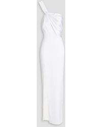 Rasario - One Shoulder Cutout Satin-crepe Gown - Lyst
