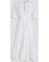 10 Crosby Derek Lam - Tiered Broderie Anglaise Cotton Midi Dress - Lyst